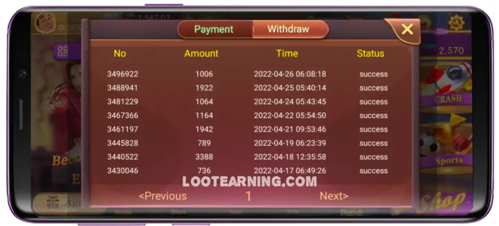 Rummy Royal Online Payment Proof