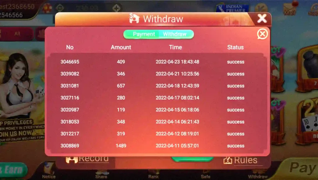 Teen Patti Master payment proof