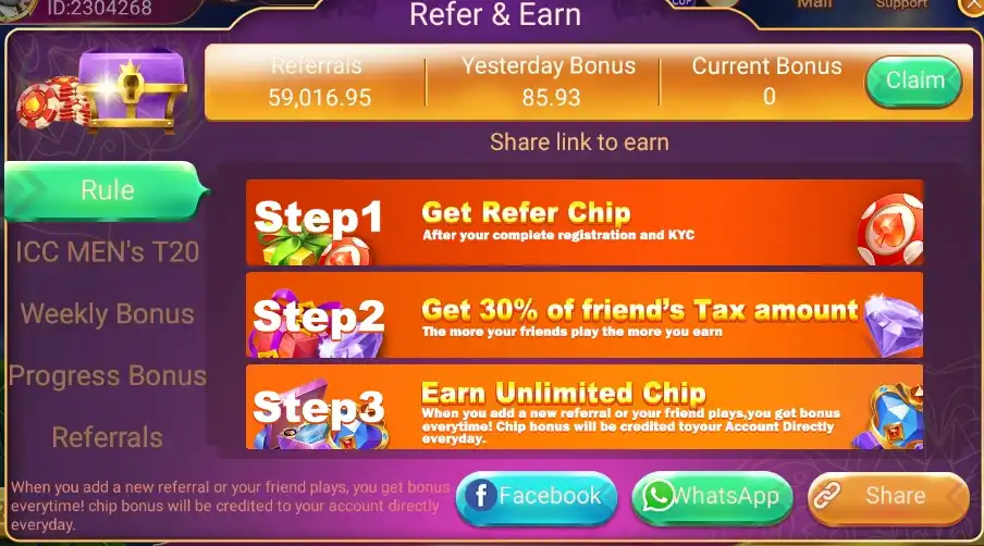 Refer & earn Bonus - Rummy Glee