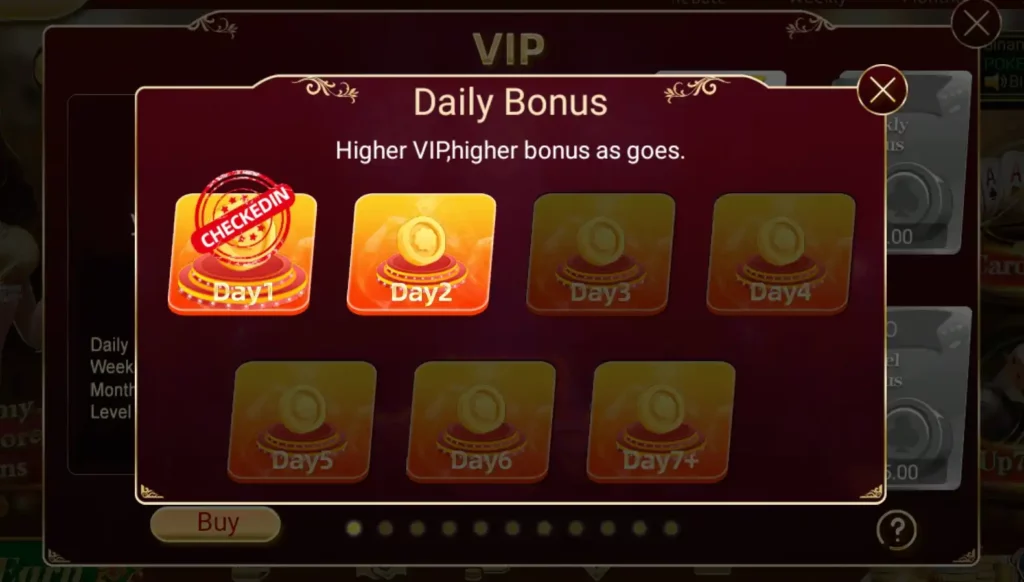 Rummy Earn App 7 Days Daily Bonus