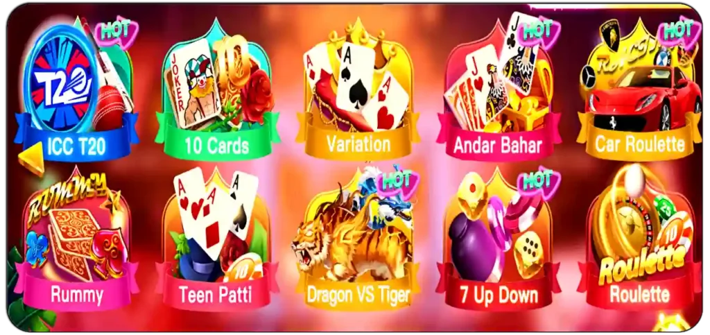 teen patti gold APK Supported Games