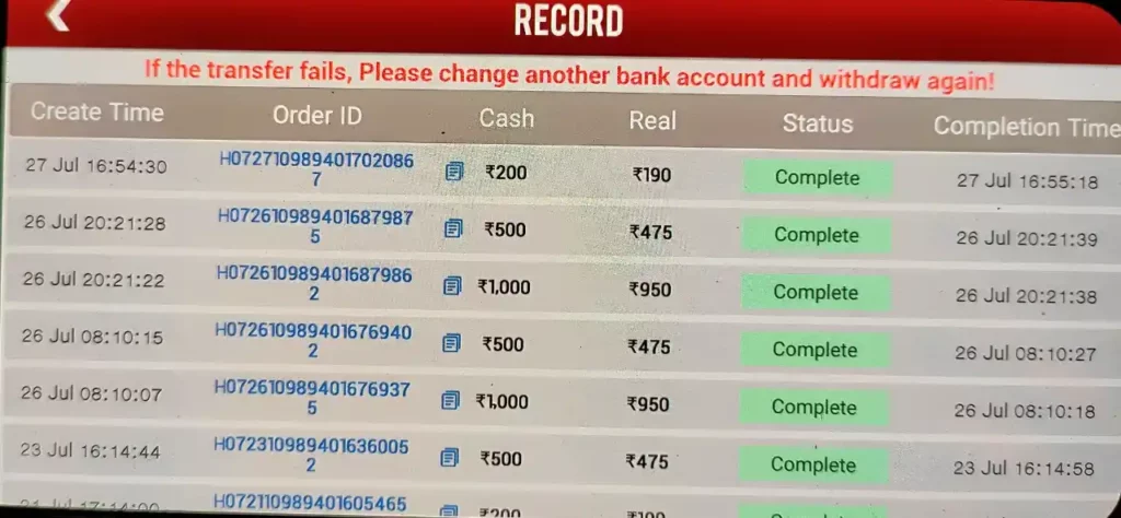 Teen Patti Live Payment Proof