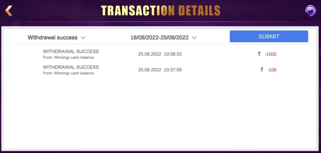Rummy Gogo APK Payment Proof