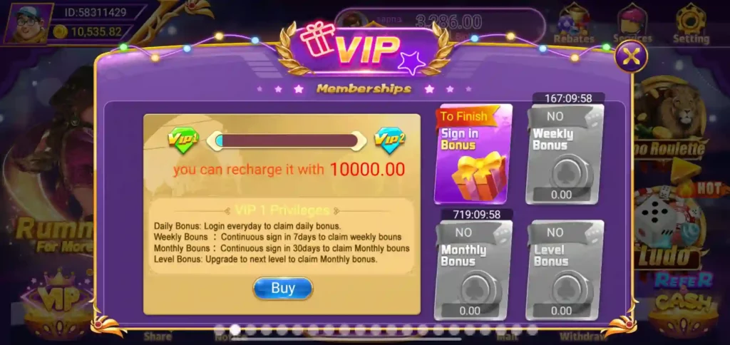 Rummy Earn App VIP Rewards