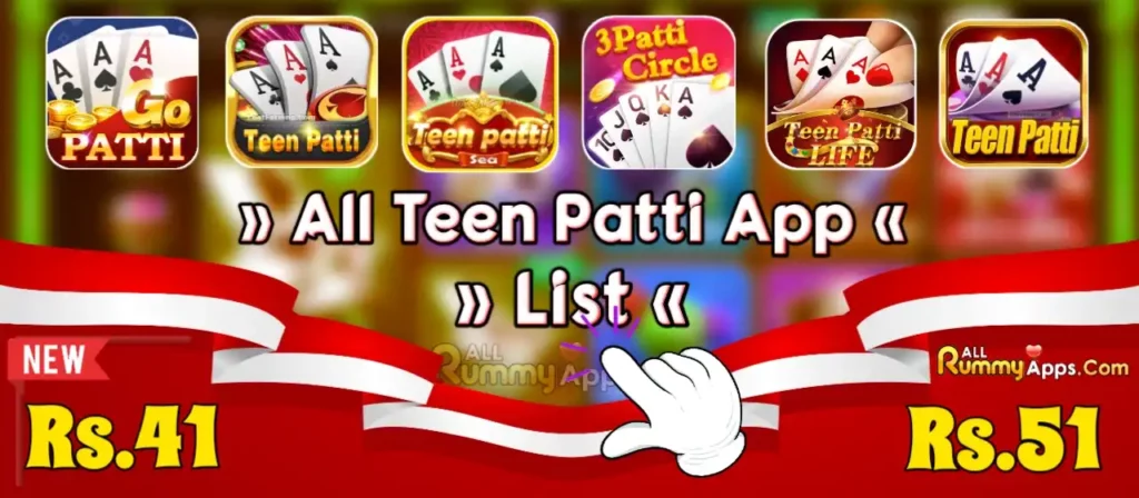 all teen patti app list banner